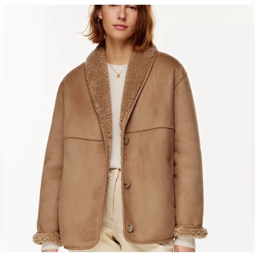 Aritzia Wilfred Deanna Sherpa jacket Sz Medium Cottagecore